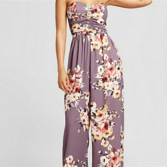 Xhilaration Pants - 🌺NWT🌺Xhilaration Strapless Floral Jumpsuit